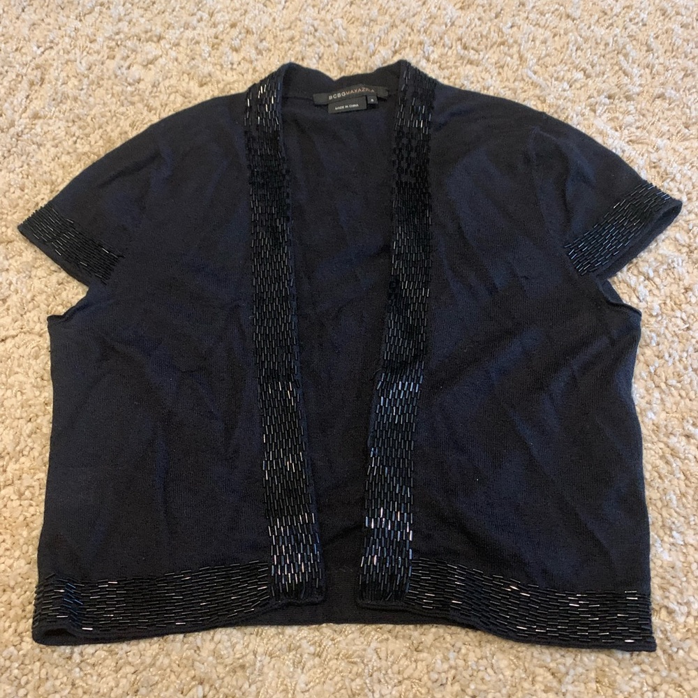 Beaded silk/cashmere BCBGMaxazria top